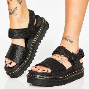 RARE Dr. Martens Voss Midnight Glitter Strap Sandals | NWOB